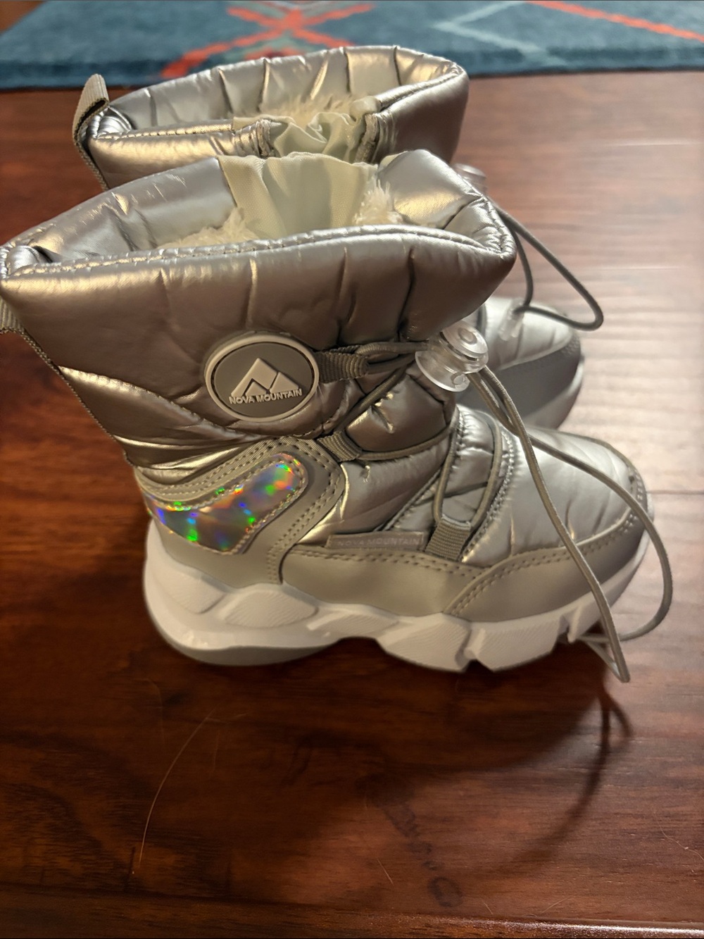Kids' Metallic Silver Snow Boots
